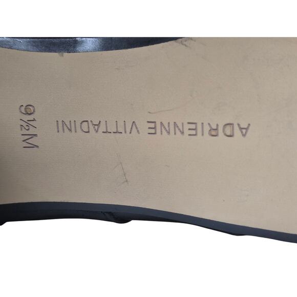 Adrienne Vittadini Black Cutout Peep-Toe Heels 9.5M Leather High Heel Dressy - Picture 11 of 12